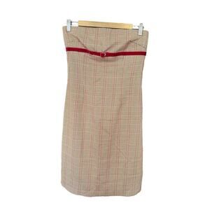 Ruth Vintage 00s Houndstooth Strapless Mini Dress